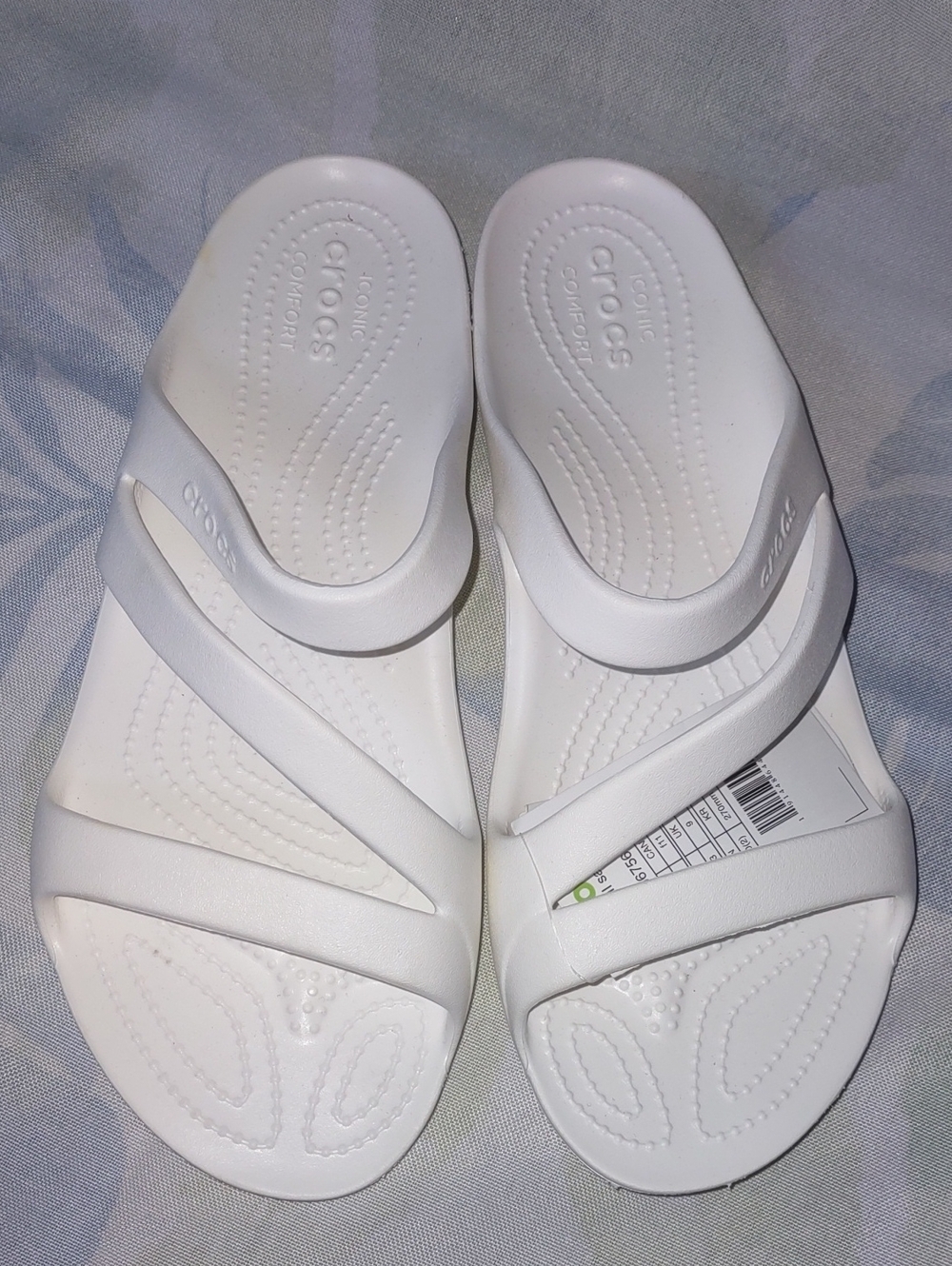 CROCS Size 11 Women White Strappy Comfort Sandals NWT